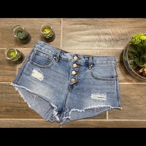 Bullhead Blue High Rise Denim Shorts Size 27